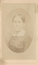 CDV Antique Photo Carte de Visite Woman Glasses E. W. Oliver Warsaw Illinois IL