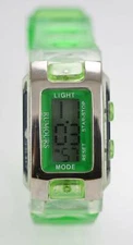 Rumours Unisex Watch Light Date Chro Plastic Green Rubber Water Res Batt Quartz