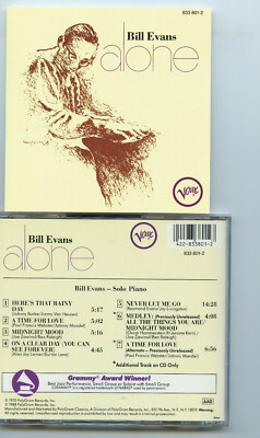 Bill Evans - Alone, solo piano, Verve 1988 CD | eBay