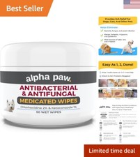 Antibacterial  Antifungal Pet Wipes with Chlorhexidine  Ketoconazole 3.84 oz 