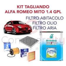 KIT TAGLIANDO FILTRI UFI + FILTRO GPL + OLIO SELENIA ALFA ROMEO MITO 1.4 120CV