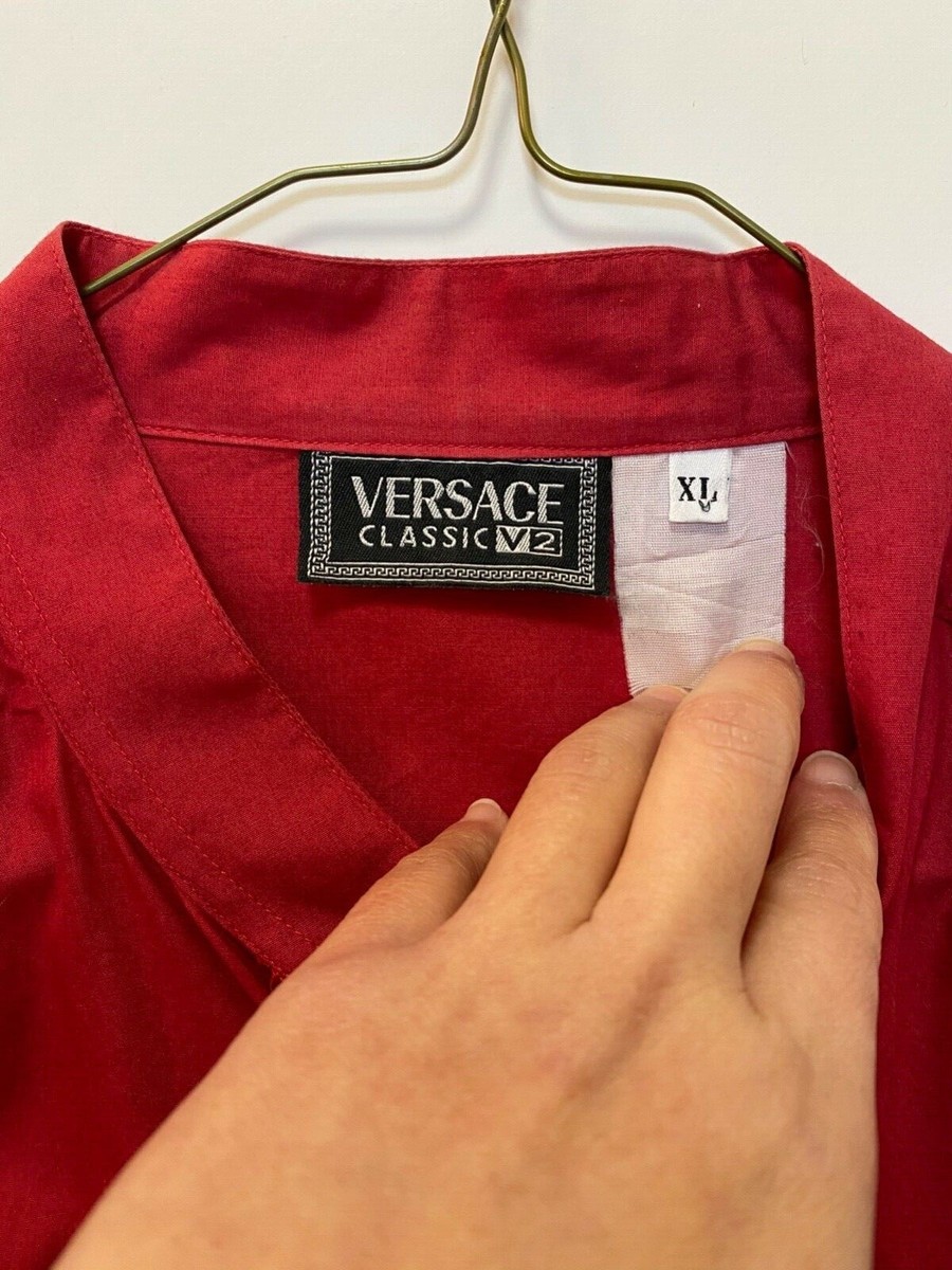 Vintage Versace Classic V2 Men's Shirt Red Authentic | eBay Vintage Versace Classic V2 Men's Shirt Red Authentic | eBay