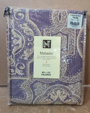 Linens N Things Matador Valance  80" x 22" Rod Pocket Purple/Gold Jacquard  (K4)