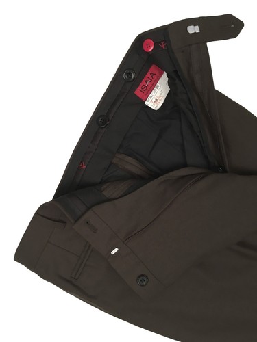 NEW Isaia Dress Pants (Slacks)! e 58 US 40 Brown Wool Flat Front - Picture 2 of 2