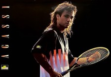 *RARO* Poster vintage 1988 NIKE Andre Agassi con racchetta da tennis Donnay SIGILLATO NUOVO CON SCATOLA