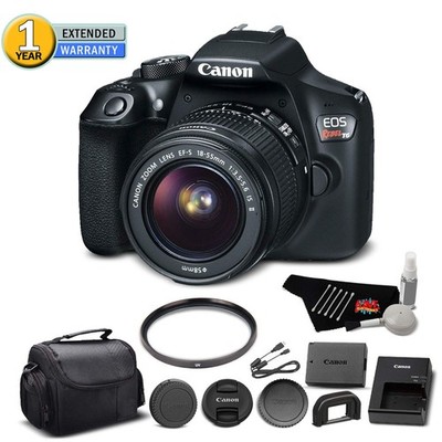 Canon EOS Rebel T6 Digital SLR Camera + 18-55mm Lens Starter Bundle 01