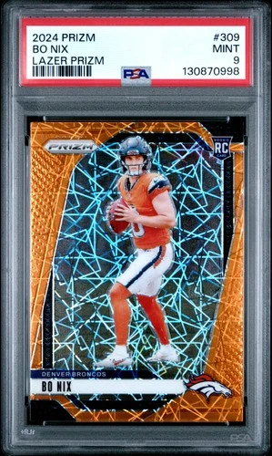 2024 PANINI PRIZM LAZER PRIZM #309 BO NIX ROOKIE RC PSA 9