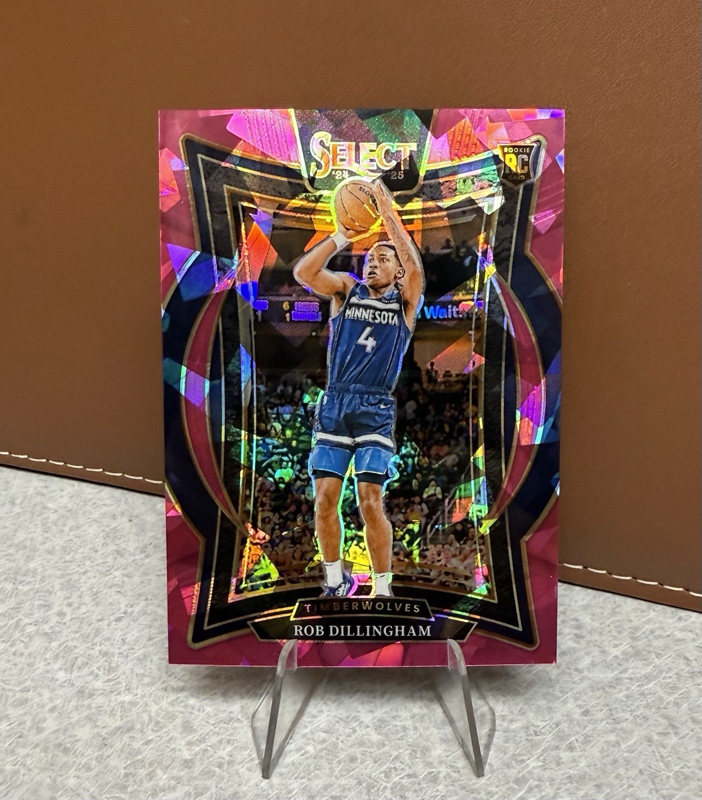 Rob Dillingham 2024-25 Panini Select - Concourse Pink Ice Prizm /99 Rookie RC