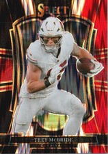 2025 Panini Select #124 Trey McBride Black and Red Prizm Shock