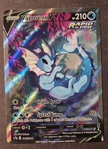 Pokemon TCG Vaporeon V SWSH181 Alternate Art Black Star Promo NM See Pics