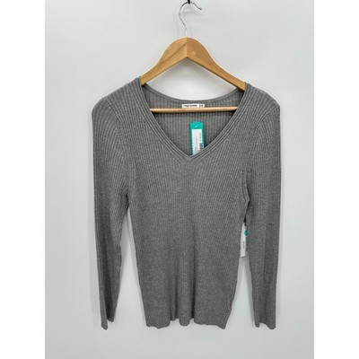 Pink Clover Stitchfix Ribbed Gray Shirt Women XXL Kenosha Fitted Sweater NWT 