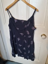 Debenhams Red Herring Navy Multicoloured Cats Short Summer Beach Dress Size 18