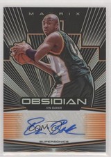 2019-20 Panini Obsidian Matrix Electric Etch Orange 39/50 Vin Baker Auto 10qe