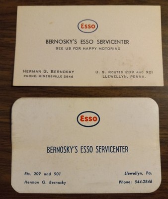 ESSO Pocket Calendar 1964 Bernosky's Gas Oil Station Celluloid Minersville Pa