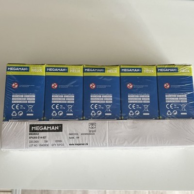 NEU 5 Stk. MEGAMAN ENERGY SAVING HELIX Spiral. 5W E14-827