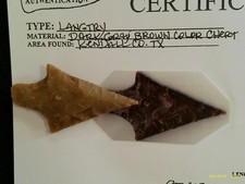 Papered Central Texas Langtry Arrowhead Prehistoric Artifact *FREE SHIPPING PB36