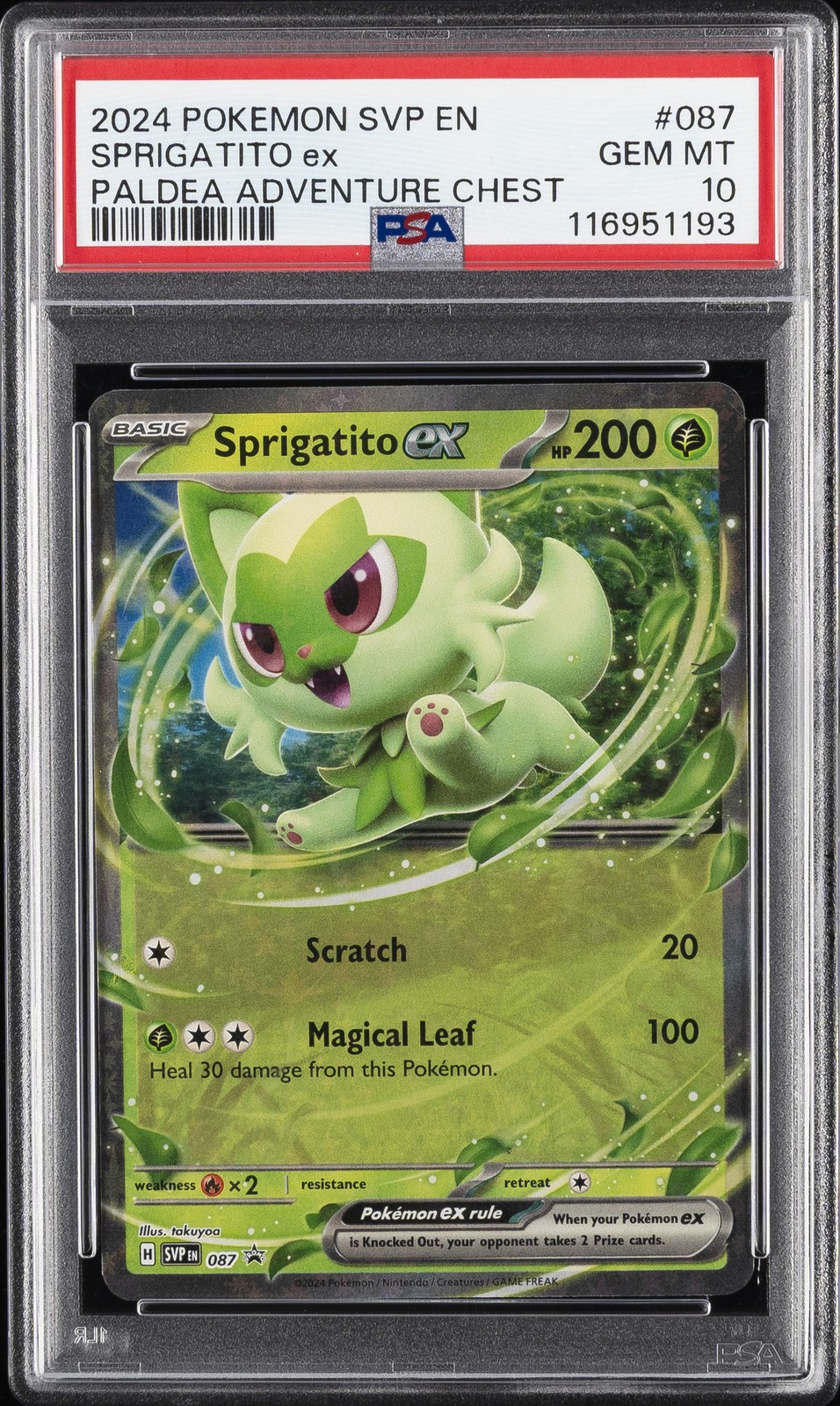 2024 POKEMON SVP EN-SV BLACK STAR PROMO #087 SPRIGATITO EX PSA 10