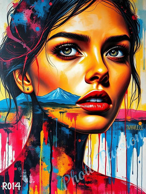 A4 Foto Portrait Frau Beauty Portrait Modern Poster Kunstdruck (4484)