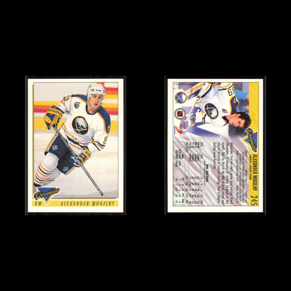 Alexander Mogilny #245 1993 Topps Premier Buffalo Sabres Hockey Card NHL NM - Image 3 of 3