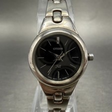 Citizen Fill Watch Women 21mm Black Dial Silver Tone Round 5930-S75519 New Batt