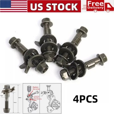 4Pcs 14mm Camber Correction Kit Front Wheel Alignment Adjustable Cam Bolts Set
