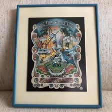 Florida Marlins  Auto Rene Lachemann Inaugural 93 Spring Training Program Framed