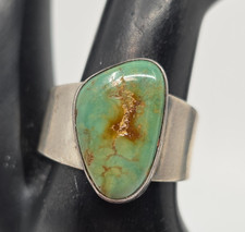 Navajo Beautiful Green Turquoise Ring Band Size 8.75