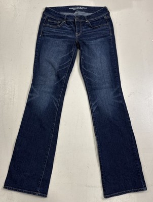 American Eagle Jeans Women 10 X Long 32x34 Kick Boot Super Stretch Dark Wash