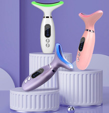 Neck Face Beauty Device LED Light V Face Massager Rechargeable