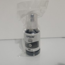Epson 502 Black Ink Bottle BK EcoTank Genuine OEM New Sealed Printer Ink 2024