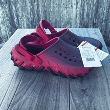 Crocs Echo RO Clog Fade Shoes Men 7 Red Black Wm 9 Strap Slip On 213385-7CX NEW