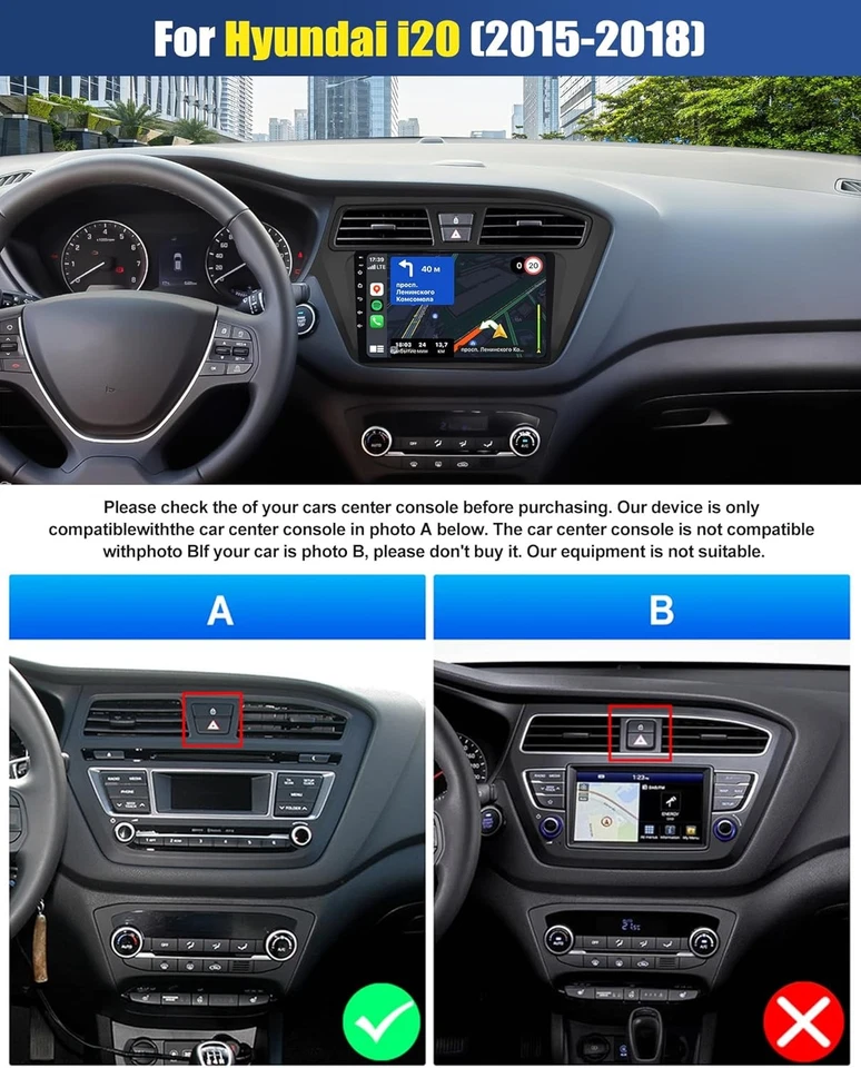 9" Touchscreen Autoradio Für Hyundai i20 2015-2017 Android15 CarPlay GPS Navi BT - Bild 4 von 4