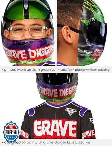 Rubies Monster Jam: Grave Digger Half-Mask for Kids, Boy's No Size - Image 4 of 4