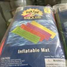 Vintage Inflatable Mat Sun & Shade  2001 Yellow  72 x 27 New & Sealed Pool Float