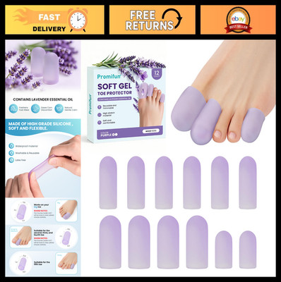 12 PCS Silicone Toe Protectors - Soft Gel Caps for Pain Relief, Ingrown Toenails