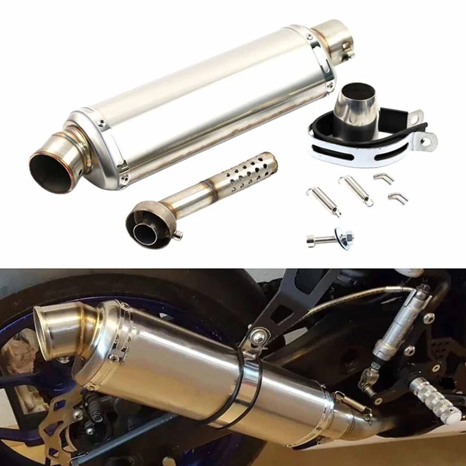 440mm Universal Motorcycle Muffler Exhaust Pipe For BMW Yamaha Kawasa UK - Image 4 of 4