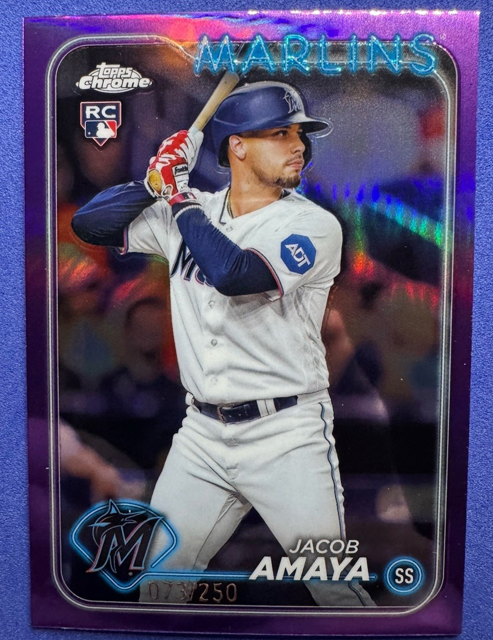 2024 Topps Chrome - Jacob Amaya #92 Purple Refractor /250 (RC)