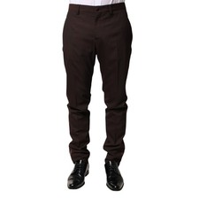 DOLCE & GABBANA Pants Brown Polyester Men Dress Trousers IT46/W32/S RRP 970usd