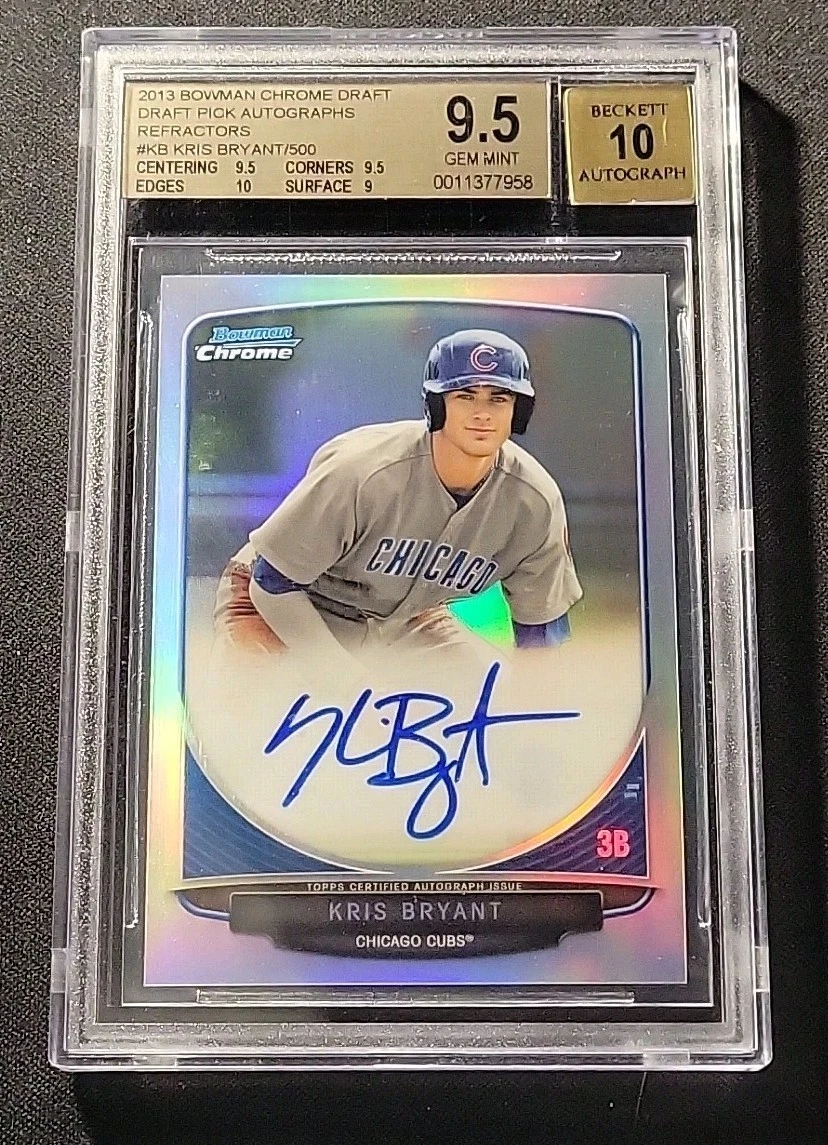 Kris Bryant Autographed Baseball Sports Trading Cards