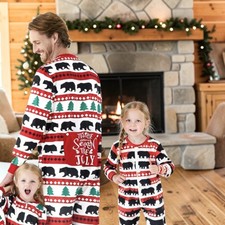 PatPat Mens Medium Christmas One Piece Pajamas Bear Tree Zip Holiday PJs NWOT
