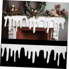 Artificial Fake Snow Blanket Roll, 47 x 14 Inch Felt Icicle Snow Garland,