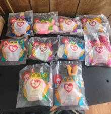 TY Teenie Beanie Babies 1996 McDonalds Happy Meal Toys Complete Set Of 10 Sealed