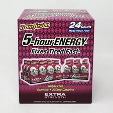 5 Hour Energy Shot, Extra Strength Transfusion, 24 Count Exp: 03/27