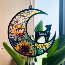 Custom Paw Design With Name And Date, Personalized Dog Memorial Suncatcher, Dog