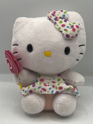 Ty Hello Kitty Plüsch mit Lutscher im gepunkteten Kleid 2013 Figur Stofftier