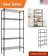 5-Shelf Adjustable Heavy Duty Steel Wire Rack Storage Shelving Organizer for ...