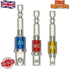 3x Socket Bits Adapter Set Hex Shank Impact Drill Driver Bar Wrench Extension UK