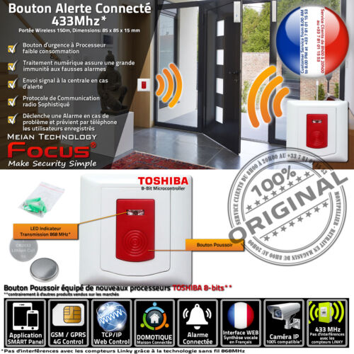 Bouton Alerte Connecté Puissante Centrale Alarme 433 MHz Réseau Ethernet IP - Foto 1 di 4
