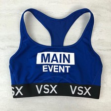 Victoria's Secret XS VSX Sports Bra Racerback "The Main Event" Black Blue