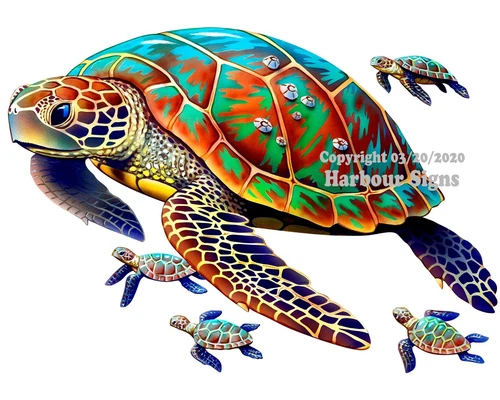 Sea Turtles DECAL (CHOOSE YOUR SIZE) Boat Auto Car Truck Vinyl Sign Sticker